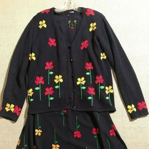 Peter Popovitch Navy 3 Piece Sweater Suit XS/S
